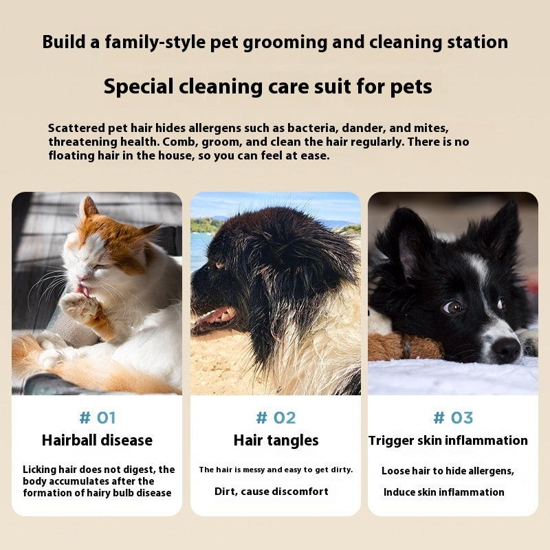 Multifunctional Pet Hair Trimmer with Built-In Vacuum